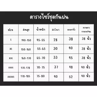 ชุดเสื้อและกางเกง กันฝน พร้อมหมวกและกันสาด มีแถบสะท้อนแสง แบบสวม ไซส์ L-4XL แดง / น้ำเงิน