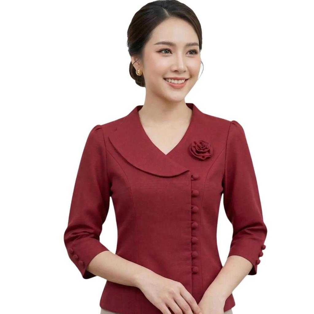 เสื้อไหมหม่อน เสื้อคอปก ใส่ได้ทุกโอกาส รหัส GC อก 34-46 นิ้ว