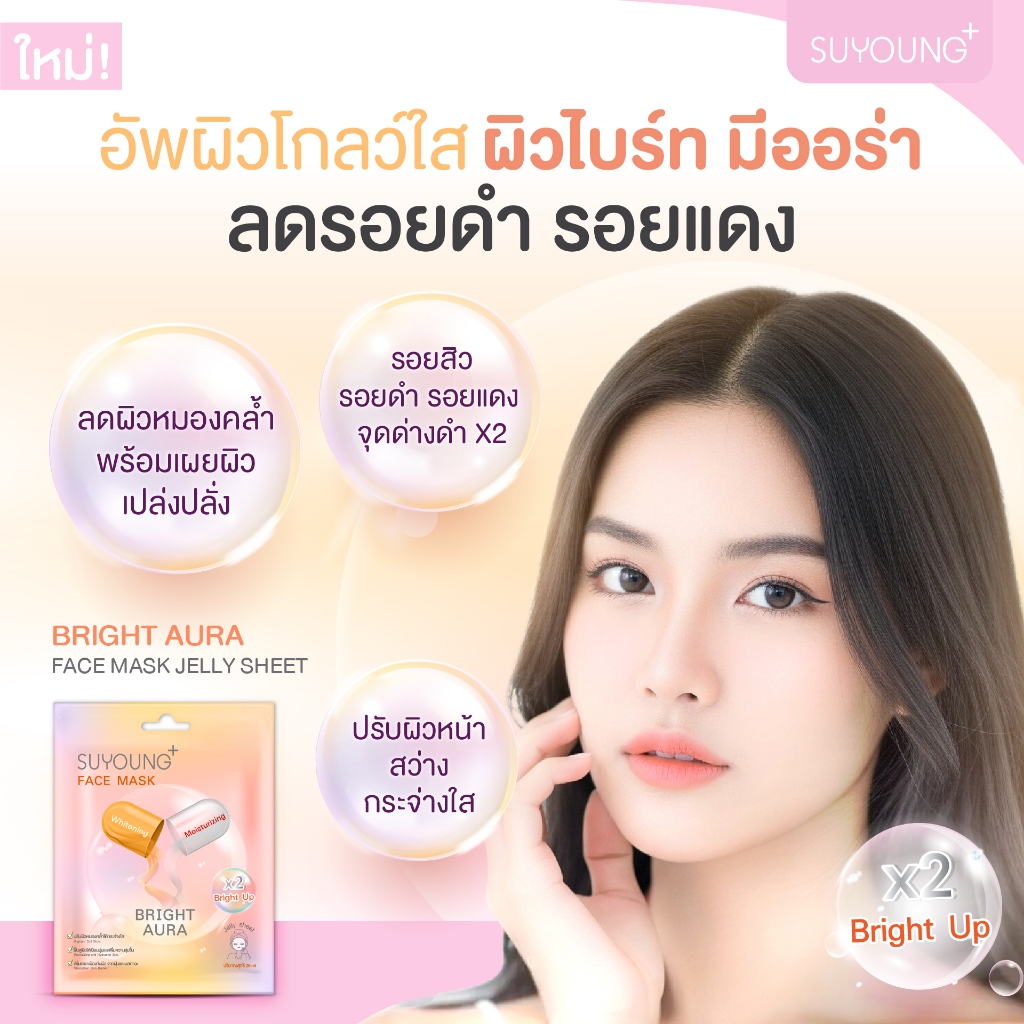 แผ่นมาส์กหน้า Suyoung+ ดูแลผิวหน้า เผยผิวสวย ชุ่มชื้น อิ่มน้ำ ดูสุขภาพดี (12แผ่น/กล่อง) — صورة 4