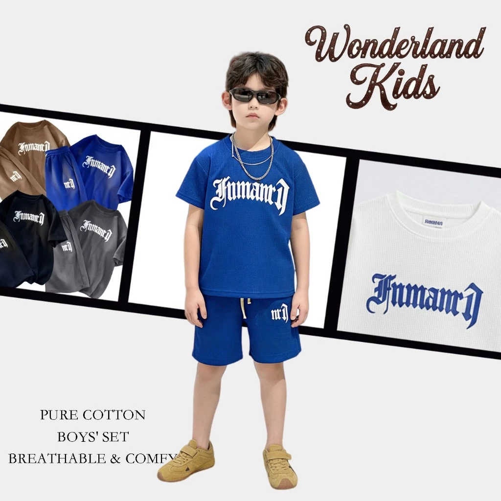 ชุดเซ็ทเด็กแฟชั่น ชุดสูทเด็กผู้ชายสองชิ้น เสื้อแขนสั้นกางเกงขาสั้น ชุดกีฬาแขนสั้นแห้งเร็ว สไตล์เกาหลี