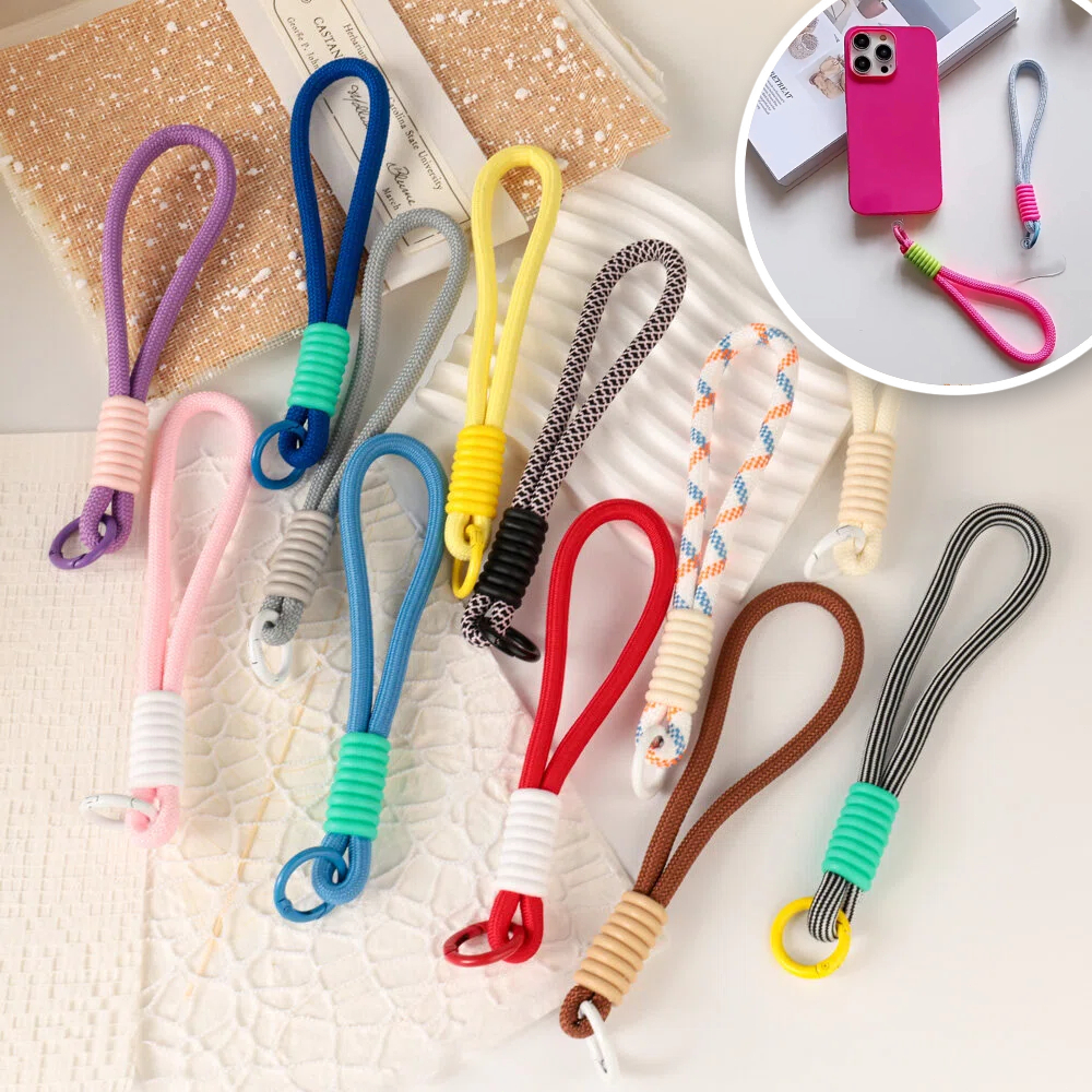 สายคล้องมือถือนุ่มพิเศษ Phone Lanyard Universal - แบบหนีบโทรศัพท์ทุกรุ่น ใยไนล่อน+โฟมยืด กันหลุด 100% น้ำหนักเบา