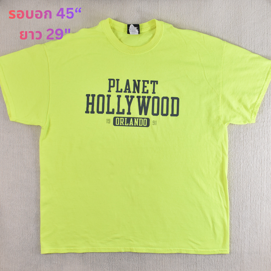 🔥 Planet Hollywood เสื้อยืดสีนีออนสุดจี๊ดดดด! 🔥 รอบอก: 45" ยาว: 29"