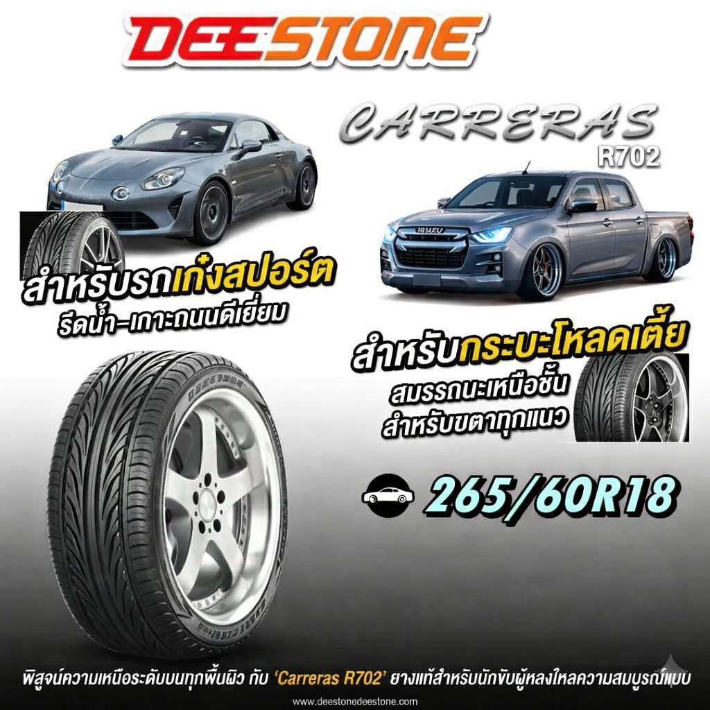 ยางรถยนต์ ขนาด 265/60R18 รุ่น R702 ยี่ห้อ Deestone