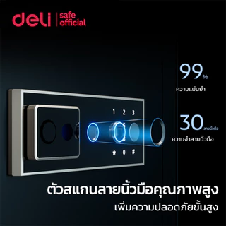 Deli ตู้เซฟนิรภัย ตู้เซฟสแกนลายนิ้วมือ ระบบดิจิตอล ล็อคหนา4แบบ ความปลอดภัยสูง รับประกัน 1ปี Safe box