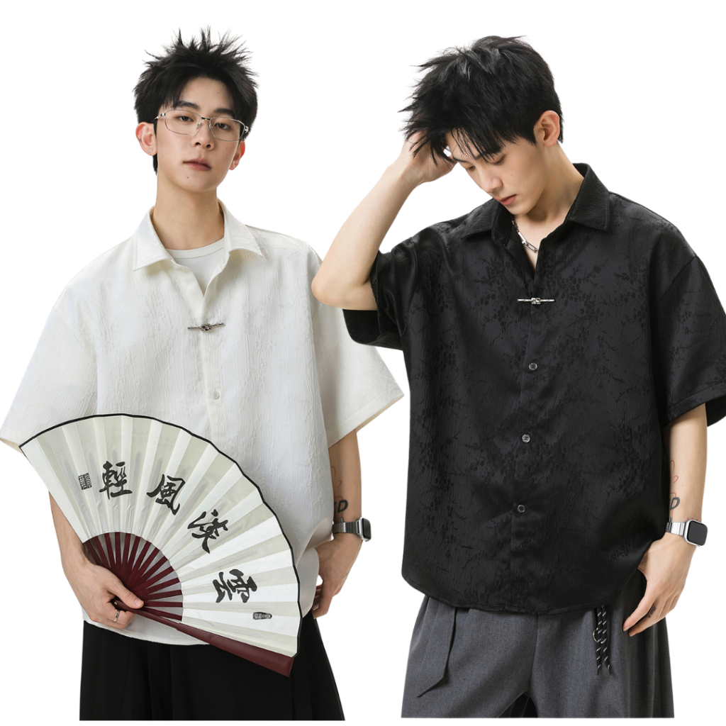 เสื้อเชิ้ตโอเวอร์ไซส์แขนสั้นสไตล์จีน Premium Shirt China Mood Style