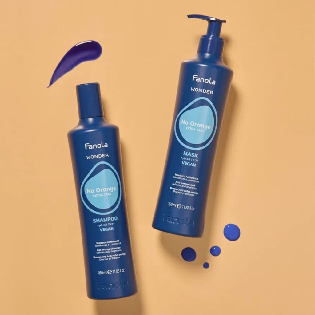 No Orange Shampoo & Mask & Blue Foam [แชมพูน้ำเงิน & มาส์คน้ำเงิน] สำหรับผมทำสีบลอนด์สว่าง หักล้างเม็ดสีส้ม พร้อมบำรุงผม