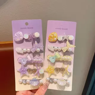 LUCKYROSE กิ๊บติดผม แนวทะเล สไตล์การ์ตูนน่ารัก ดาวทะเล เปลือกหอย ไข่มุก สำหรับจัดแต่งหน้าม้าเด็กสาว