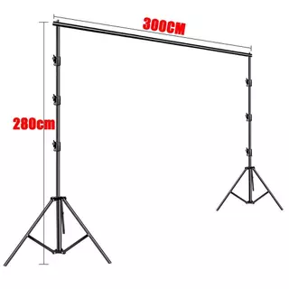 Photo Studio 2x3m ฉากถ่ายรูป Background Stand & 3x3m Backdrop Non-wovens ฉากเขียว Green Screen