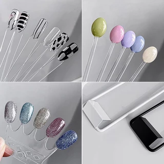 Novvia แพทช์เล็บปลอมสีการ์ดยืนแสดงเจลโปแลนด์แม่แบบพัดลมรูปร่างเล็บเคล็ดลับตัวอย่างยืนยาทาเล็บฝึกจาน [ใหม่]