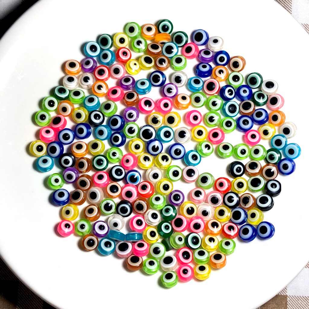 ลูกปัดEvil eye 🧿 50ชิ้น พร้อมส่งจากไทย