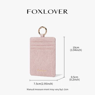FOXLOVERกระเป๋าบัตรหญิง ผ้ายีนส์เก๋ แบบมีสายคล้อง หลายชั้น ดีไซน์สวย พกพาสะดวก เลือกได้ ชมพู สีน้ำเงิน
