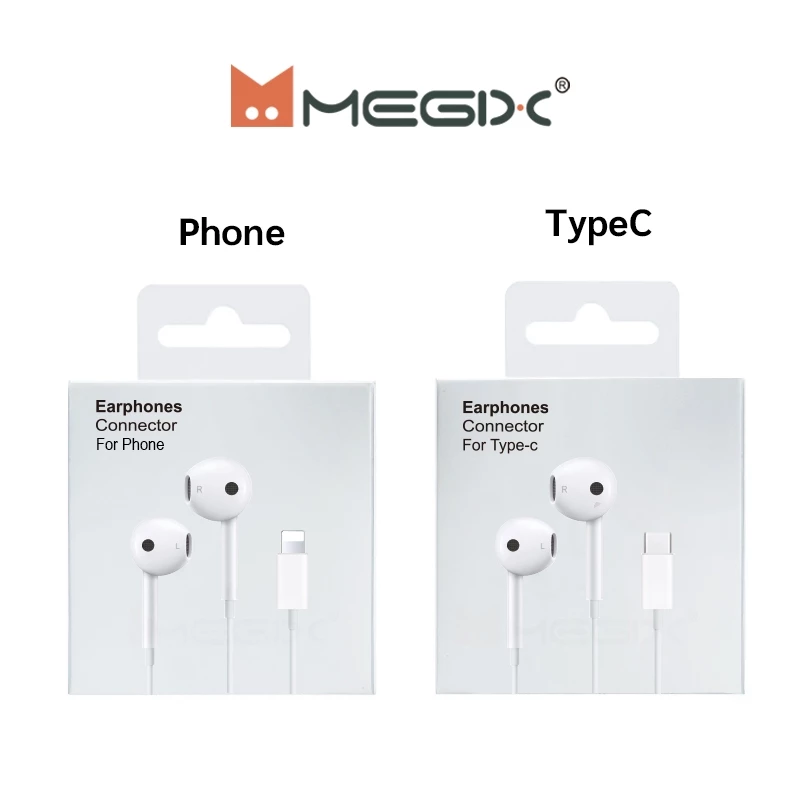 หูฟัง MEGIX, พอร์ต Type-C พร้อมไมโครโฟนในตัว, บลูทูธ, ระบบเสียง Hi-Fi, ใช้ได้กับ (i15-i17, S20-S26, A54, A53/Android)
