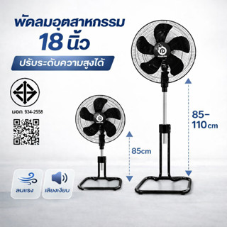 พัดลมตั้งพื้น พัดลมสไลด์ ปรับแรงลมได้ 3 พัดลม ใบพัด 18 นิ้ว …