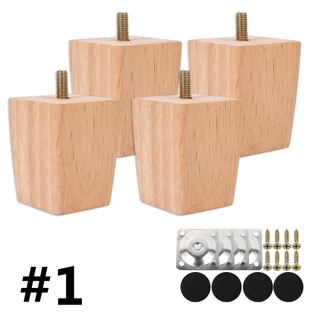 4PCS เฟอร์นิเจอร์ไม้ขา 6/10/15 ซม.เก้าอี้โต๊ะความสูงชิ้นส่วนเฟอร์นิเจอร์เท้า ขาเฟอร์นิเจอร์โซฟาและโต๊ะกาแฟสไตล์นอร์ดิก