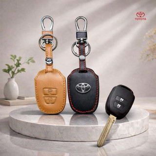 ซองหนังแท้ ใส่กุญแจรีโมทรถยนต์ รุ่นดอกกุญแจโลโก้เหล็ก Toyota…