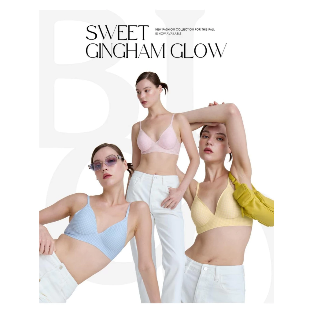 BCUW01 Sweet Gingham Glow - คอลเลคชั่นบราลายตารางพาสเทล
