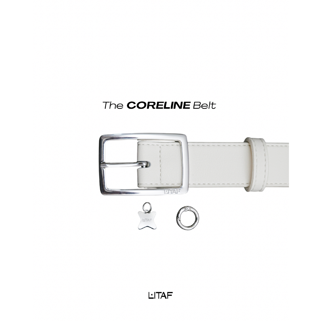 Litaf Coreline Belt เข็มขัด ห้อยจี้โลโก้ หนังวีแกน