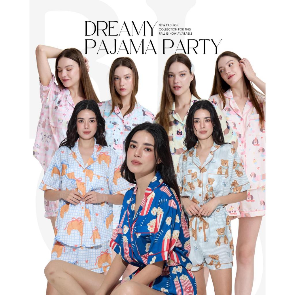 BCPJ03 Dreamy Pajama Party -  ชุดนอนแขนสั้น ขาสั้น
