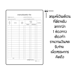 สมุดบัญชี สมุดรายงานรับจ่ายเงินสด แบบฟอร์มสรรพากร 80 หน้า สำหรับแม่ค้าออนไลน์