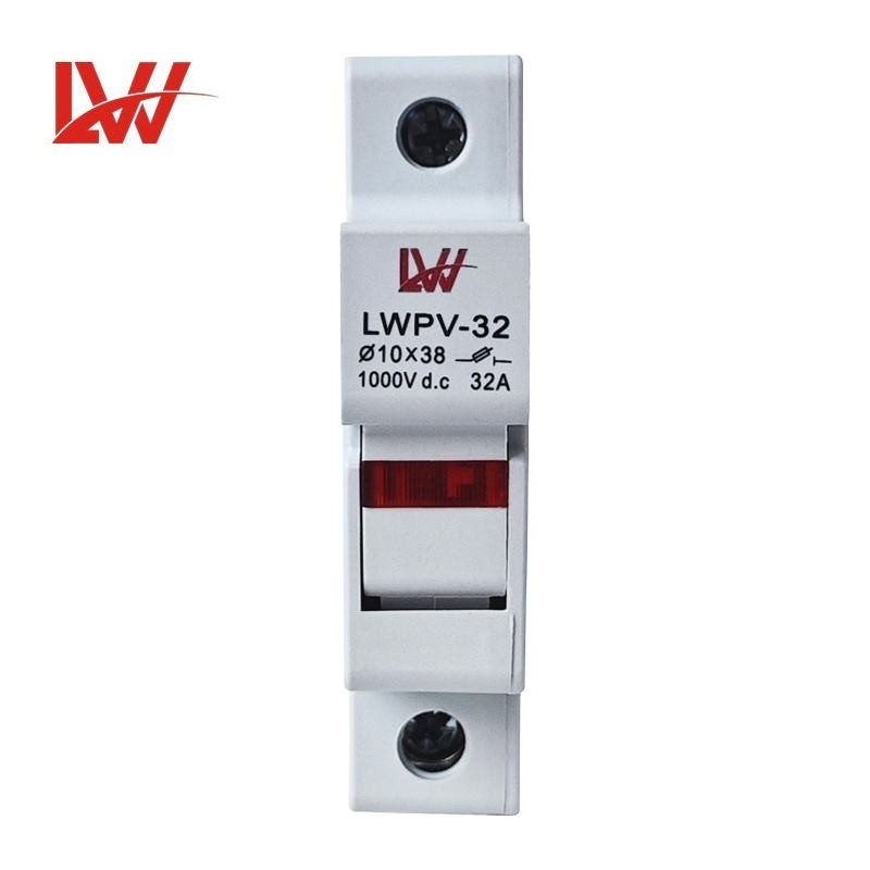 LW ฐานฟิวส์ Fuse Holders DC 2P 1000V ขนาด 10*38 32A แบบเกาะราง พร้อมไฟแสดงสถานะ