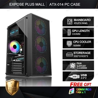 เคส ATX/MATX/ITX ไฟ RGB สวย พื้นที่กว้าง ระบายความร้อนเร็ว แผ่นหนาแข็งแรง สำนักงาน รองรับการ์ดจอ 330 มม. มี USB