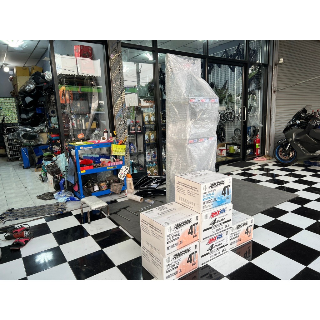 【ของแท้100%】น้ำมันเครื่องมอไซค์ Amsoil SAE 10W-40 20W-50 4T น้ำมันเครื่องสังเคราะห์ 100% 946ml ราคา ถูกที่สุด ดีลบีเคเค แกลเลอรีภาพที่ 3