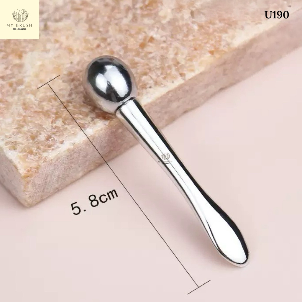 (ส่งด่วน) Makeupbrush ลูกกลิ้งนวดตา ลดอาการใต้ตาบวม Eye stick หัวสแตนเลสแท้ 100% U224 หัวหมุนไม่ได้