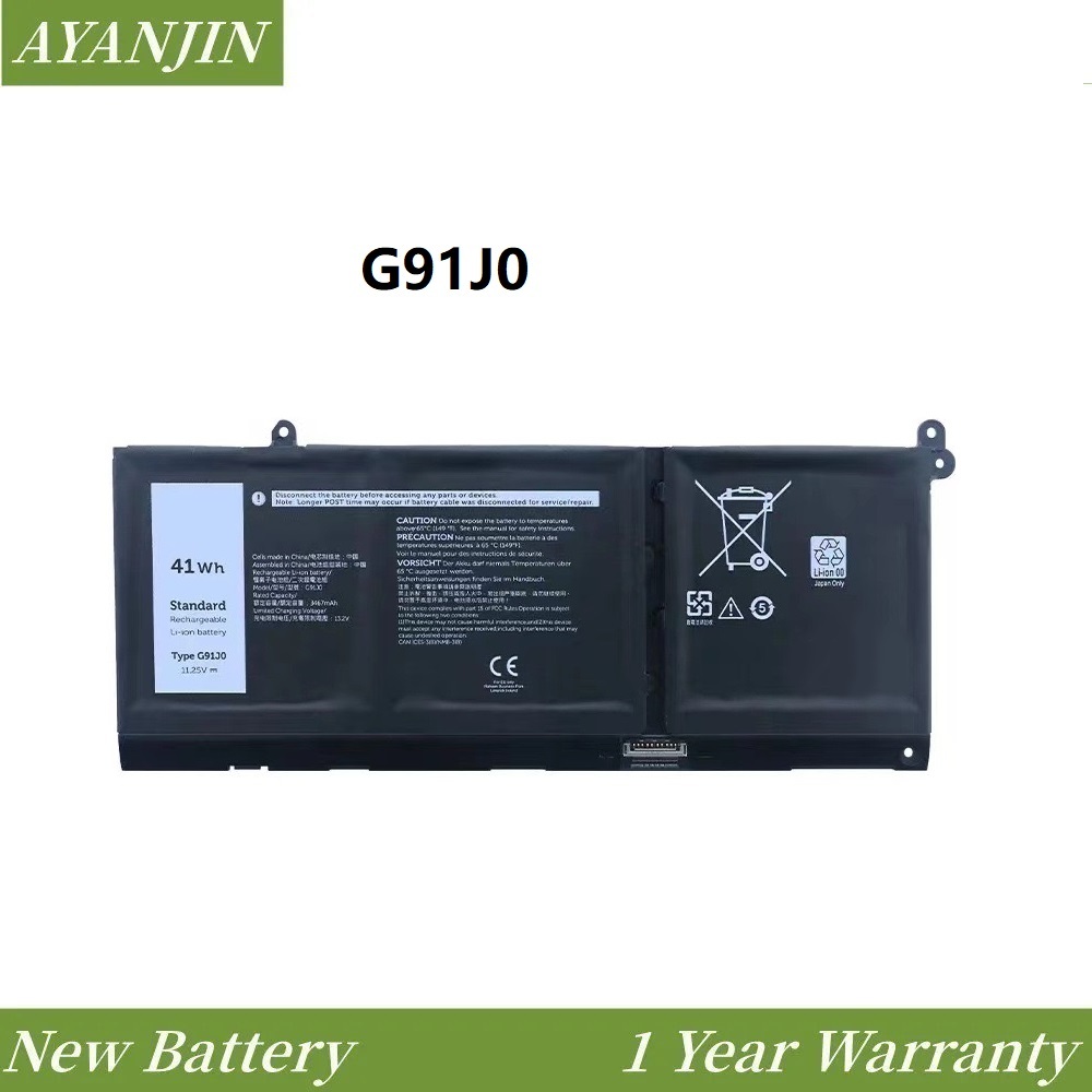 For Latitude 3320 3420 3511 3515 P144G V6W33 G91J0 batteries