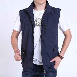 เสื้อกั๊กแขนกุดชาย outdoors ระบายอากาศ เบา ทนทาน สไตล์ลำลอง