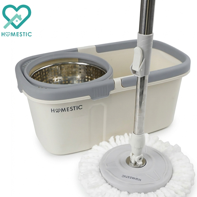 HOMESTIC ไม้ถูพื้น ผ้าไมโครไฟเบอร์ดูดซับน้ำและสิ่งสกปรกได้ดีเยี่ยม ด้ามอลูมิเนียม หนา แข็งแรง