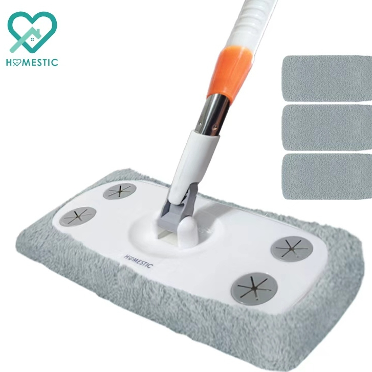 HOMESTIC ไม้ถูพื้น แบบเปลี่ยนผ้าถูพื้นได้ ทำจากไมโครไฟเบอร์ สามารถใช้ซ้ำและถอดซักได้ ไม้ม็อบ – โปรปัง