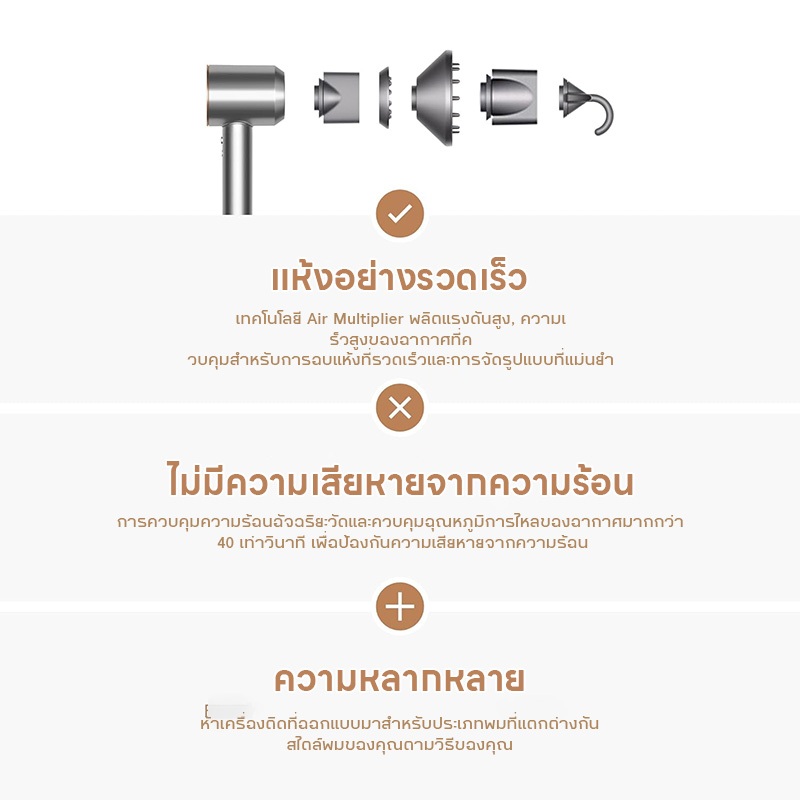 Sunny | ไดร์เป่าผม เครื่องเป่าผมไฟฟ้า ปรับได้ทั้งอุณหภูมิและความเร็วลม ลมแรง แห้งเร็ว ไม่ทำลายเส้นผม เครื่องเป่าผม รูปที่ 7