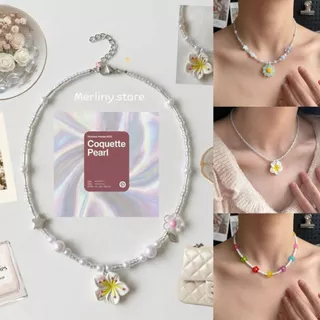 พร้อมส่งจากไทย สร้อยคอลูกปัด สร้อยไปทะเล สร้อยหางปลา สร้อยหอย สร้อยดอกไม้
