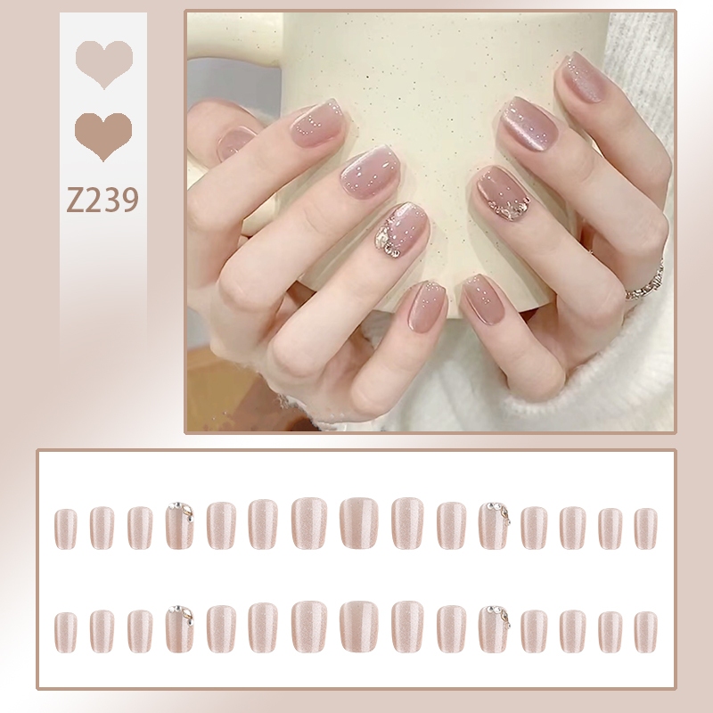 [พร้อมกาว-239] เล็บปลอมติด nail เล็บปลอมเจล งานแฮนด์เมด ใช้ซ้ําได้ สไตล์จะได้รับการอัปเดตต่อไป ราคา ถูกที่สุด ดีลบีเคเค แกลเลอรีภาพที่ 2