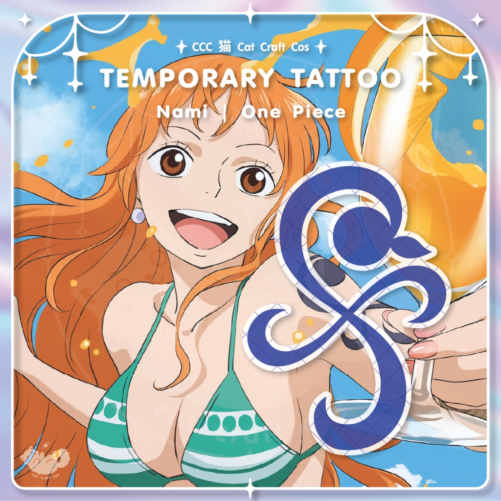 Nami นามิ One Piece Tattoo แทททูชั่วคราวลอกลายน้ำ คอสเพลย์ | CCC猫