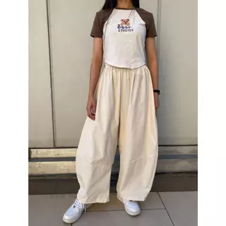 กางเกงทรงกระบอกใหญ่ ผ้าหนานุ่ม อยู่ทรง ชาย หญิงใส่ได้ 1629#