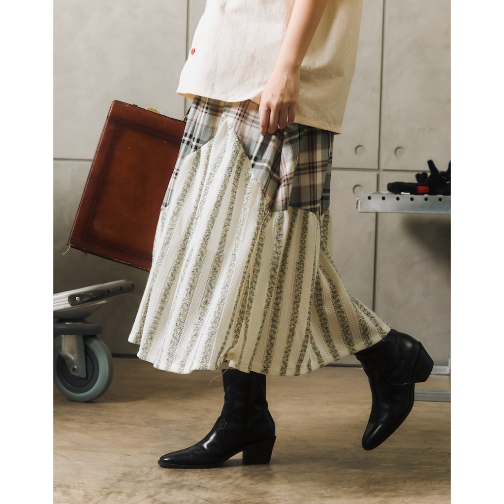Super.5 - กระโปรงยาว Nara Skirt (สี Melon Soda)