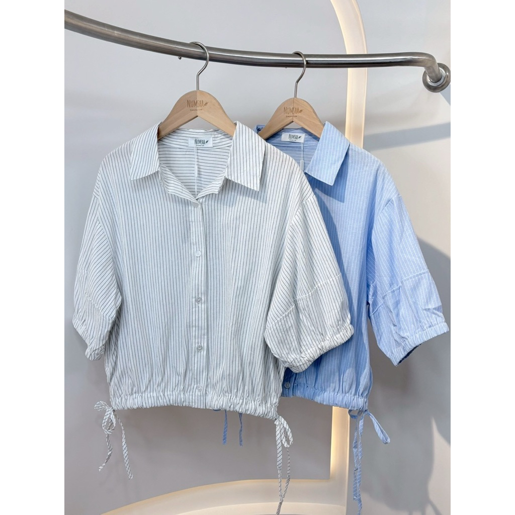 Numsha Brand เสื้อเชิ้คครอปลายทาง 2723 /NB25122