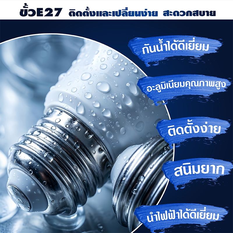 หลอดไฟ LED ทรงกระบอก แสงขาว ขั้ว E27 48W 58W 68W 88W ประหยัดไฟ สว่างสูง ราคา ถูกที่สุด ดีลบีเคเค แกลเลอรีภาพที่ 7