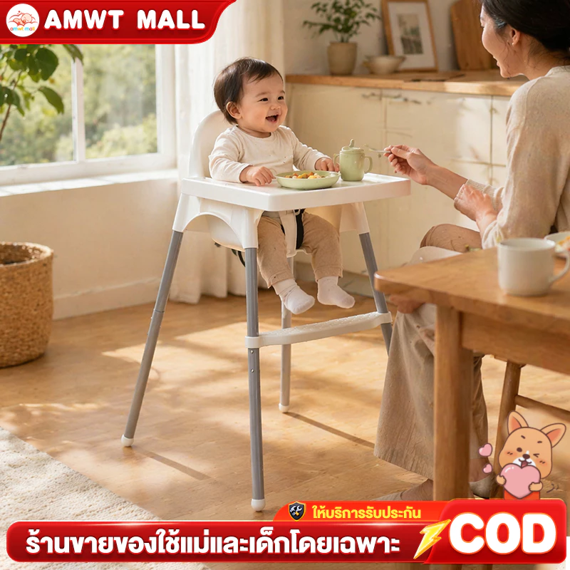 AMWT MALL⚡️เก้าอี้กินข้าวเด็ก IKEA เก้าอี้กินข้าวเด็ก เก้าอี้กินข้าว ถาดกว้าง เด็กอายุ 6 เดือน