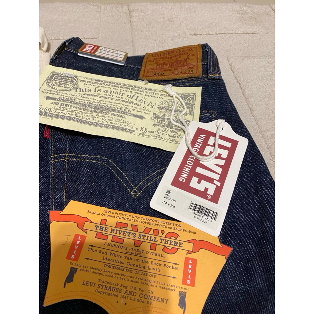 Used ‼️ Levi’s LVC 501xx (1947) size 34 x 34 สภาพดีมากๆๆ