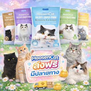 Bishito x HaosenCat 10ลิตร ทรายแมวสูตรฝุ่นน้อย