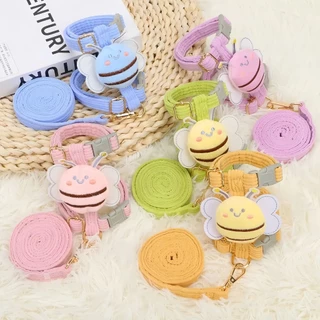 【PetZap】 พร้อมส่ง COD สายจูงสัตว์เลี้ยง รูปร่างผึ้ง สายรัดอกแมว กระต่าย หมาเล็ก นุ่มใส่สบาย ปรับระดับได้ ทนทาน ดี
