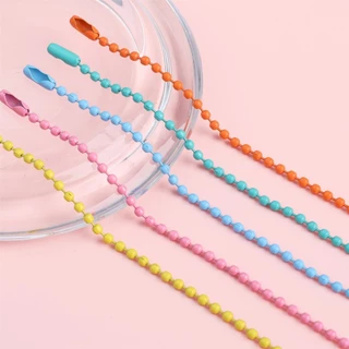 โซ่ไข่ปลา สีพาสเทล 10-12cm พวงกุญแจโซ่ลูกปัด สำหรับห้อยเฟรมการ์ด DIY พวงกุญแจป้ายโซ่เชื่อมโยง ตกแต่งตุ๊กตาและแท็ก