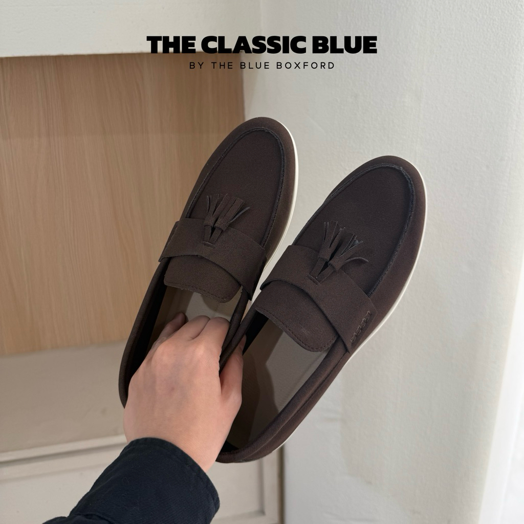(พร้อมส่ง) The Classic blue – Ben Tassel Loafer shoes รองเท้าหนังโลฟเฟอร์ – ไซส์ใหญ่สุด 45 ยาว 27.5 ซม. – โปรปัง
