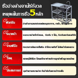 🔥ส่งจากไทย 2026 NEW🔥FANXING อ่างล้างจาน1หลุม เกรด304 80x45x80 ลึก25cm ซิงค์ล้างจาน ที่คว่ำจาน Single Bowl Kitchen Sink