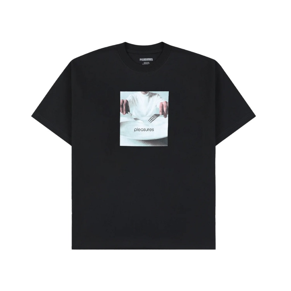 PLEASURES P25F087 BREAKFAST T-SHIRT BLACK