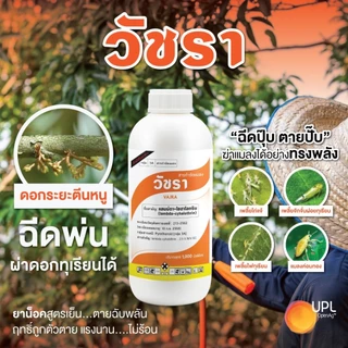 วัชรา - แลมบ์ดา-ไซฮาโลทริน 2.5% W/V EC ขนาดบรรจุ 1 ลิตร สูตรเย็นฉีดผ่าดอกได้ ✅ สินค้าผลิตใหม่ ของแท้แน่นอน 💯
