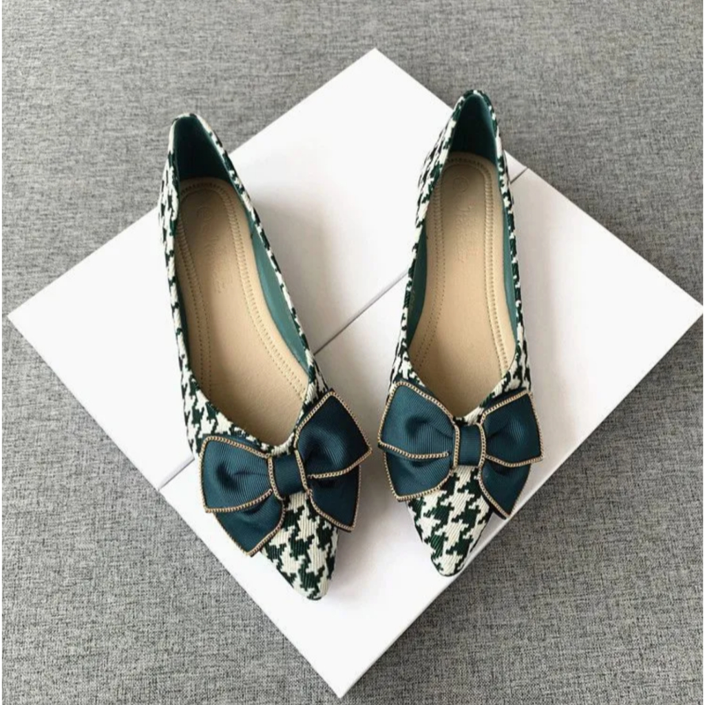 พร้อมส่ง รองเท้าแตะส้นแบนสีดำสไตล์เกาหลี, หัวแหลม, โบว์, หนังนิ่ม,คุณภาพสูง,ย้อนยุคที่หรูหรา,แฟชั่นลำลอง, รองเท้าเดี่ยว ราคา ถูกที่สุด ดีลบีเคเค แกลเลอรีภาพที่ 5