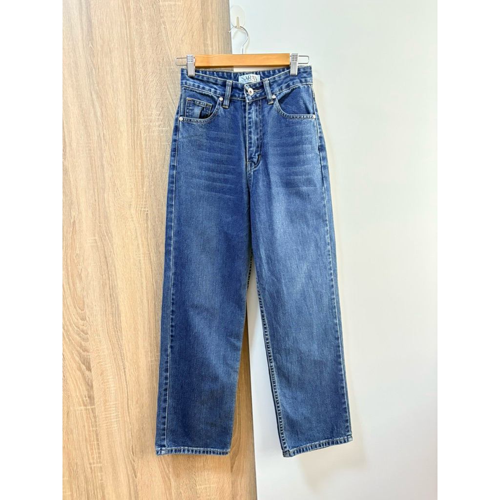 กางเกงขายาว saran jeans กางเกงยีนส์ สีกลาง กางเกงขายาว/ Size M
